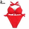 Maillot de bain EONAR Maillots De Bain Femmes Solide Bikini Brésilien Ensemble Sexy Push Up Maillot De Bain Maillot De Bain Femmes Beach Wear Plus La Taille Maillots De Bain XXL 230411