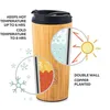 Water Bottles 450ml Bamboo Coffee Cup Stainless Steel Eco Friendly Thermos Bottle Flip Lid Travel Portable For Retirement Gift 230411