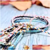 Pärlor 5st bomullsrep vänskapsarmband för kvinnor mode boho handgjorda charm wrap pseras femme armband droppleverans hem trädgård dhi7b