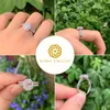 결혼 반지 그녀는 2pcs 할로 타원형 컷 약혼 반지 여성용 웨딩 세트 Solid 925 Sterling Silver Aaaaa CZ Gold Jewelry 230410