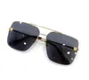 New fashion design men and women square sunglasses 0244S metal half frame simple and popular style versatile outdoor uv400 protection eyewear
