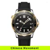 Wristwatches 10BAR 100M Water Resistant Black Dial MIYOTA Automatic Watch DIVER300M Style Bond Limited Edition Sapphire Crystal Blue Lume