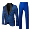 Costumes pour hommes Blazers Show/Party 2 pièces ensemble hommes veste pantalon robe de mariée Blazer manteau et pantalon bleu blanc rouge noir costumes pour hommes grande taille S-6xl 231110