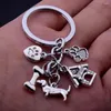 Keychains Animals Keyrings Topdog I Love My Dog Bone Print Doghouse Keychain Family Friends Women Men Keyfob Christmas Pet Lover Gifts