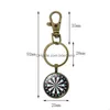 Darts Target Key Chain Europe And The United States Restore Ancient Time Gem Pendant Ring Drop Delivery Dh1Ot