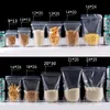 100pcs PET Transparent Zip Lock Plastic Bags Mylar Bag Zip lock Stand Up Food Spice Powder Packaging Pouch Clear