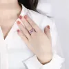 Coda di grandi dimensioni anelli di nozze di diamanti gioielli reali 100% Soild Sterling Sier taglio smeraldo zaffiro Moissanite donne Egagement Band