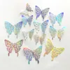 12PC Väggdekaler Dekaler 3D Butterfly Söt dekoration Bröllopsfest Ballong Dekoration Pasta Y23