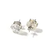 10mm Hip Hop Stud örhängen S925 Silver Needle Simulated Diamond 18K Real Gold Jewelry