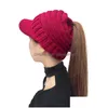 5 Colors With Brim Rolled Edge Horsetail Hat Warm Striped Duck Tongue Wool Autumn Winter Womens Drop Delivery Dht76