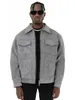 Mens Jackets Vintage High Street Suede Material Crock Jacket With Zipper Lapel Casual Short For Men 231110