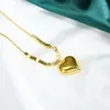 Łańcuchy vintage stal nierdzewna dla kobiet mężczyzn biżuteria złoto srebrne serce Naszyjnik wisiorek