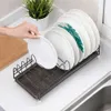 Storage Holders Racks Iron Kitchen Dish Drying Holder with Tray Tableware Shelf Plate Drainer Cabinet kitchen Organizer 230410