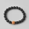Charm Bracelets Volcanic Stone Bracelet For Men Vajra Bodhi Beads Tibetan Buddha Wrist Chain Women Jewelry Gift