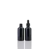 Garrafas de armazenamento 10ml 15ml 30ml 50ml 100ml preto vazio vidro cosmético garrafa de óleo essencial elegante pipetas conta-gotas embalagem