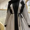 Roupas étnicas 2023 Simples Elegante Turquia Preto Bordado Abaya Kaftan Vestidos Muçulmanos Mulheres Longo Kimono Vestido Robe Dubai Médio Oriente