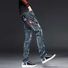 Herrenjeans 2023 Frühling und Herbst Neuer Modetrend Zerrissene Nähte Jeans Männer Lässige, schlanke, bequeme, atmungsaktive, hochwertige Hosen 28-36LF231111