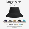 Skąpy brzegowe czapki Odwracalne xl 63 cm duże wiadra mężczyźni kobiety Summer Big Head Fisherman kapelusz unisex japońskie ochrona przed słońcem Bob Panama Sun Hat 230411