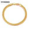 Charmarmband ttvovo Mens Snake Chain Armband For Women Men Gold Color 6mm 22cm Wide Big Chunky Cuban Link Charm Chain Bangle Hiphop SMYELLT 230410