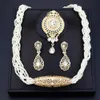 Ohrringe Halskette Sunspicems Chic Marokko Braut Schmuck Sets Frauen Kaftan Gürtel Perlen Halsband Halskette Kristall Brosche Tropfen Ohrring Algerien Bijoux 230411