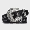Cintura da donna con fibbia ad ardiglione personalizzata con strass design personalizzato largo 3,8 cm all'ingrosso della fabbrica