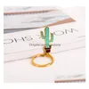 Mini Metal Cactus Key Chain Creative High Quality Keychain Wholesales Lovely Ring Pendant Jewelry Drop Delivery DHG9Z