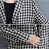 Costumes pour femmes Blazers 2023 printemps automne mode costume court col à manches longues littéraire décontracté coton et lin Plaid veste ample femme