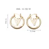 Womens Hoops Earrings Simple 18K Gold Plated 925 Silver Luxury Brand Designers Letters Stud Large Geometric Famous Earring Wedding Party Love Gifts Jewerlry
