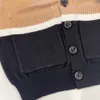 Nya pojkespår Baby Autumn Three Piece Set Kids Designer Kläder Storlek 100-150 Skjorta Sticked Cardigan and Sports Pants