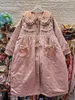 Casual Dresses Cotton Dress Thick Mori Doll Collar Loose Large Size Female Midi