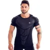 Herr t-shirts komprimering snabb torr t-shirt män som kör sport mager kort tee skjorta manlig gym fitness bodybuilding träning svarta toppar kläder 230411