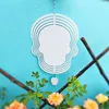 DHL 10in Aluminum Sublimation Wind Spinner Home Christmas Decors Double Sided Heat Press Circle Garden Wind Chimes I0411