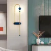 Wandlampen Noordse postmodern ontwerp SCONCES Licht eenvoudige moderne lamp ins wind blauw gouden lichten voor home magnetische luxe