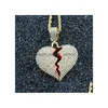 Colares pendentes de pingente partido de colar de colar de colar de cristal de cristal de cristal de amor de amor charme de ouro para mulheres dhgarden otdu5