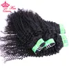 Mongoliska hårbuntar Afro Kinky Curly Human Raw Hair Weave Bunds 100% Virgin Hair Extensions Dubbel inslag drottning Hårprodukter gratis frakt