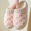 Pantoufles d'hiver en coton pour femmes, chaussures de maison en fourrure pour Couples, diapositives moelleuses, pantoufles chaudes en peluche, pour chambre à coucher, 231110