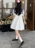 Casual jurken preppy stijl mini witte vrouwen zeeman kraag zoete Koreaanse mode studenten zomer all-match a-line vestidos mujer