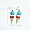 Dangle Chandelier INDEPENDENCE DAY Boucles d'oreilles pendantes en acrylique pour femmes Rouge Bleu Patriotique 4 juillet Drapeau américain Boucles d'oreilles imprimées Crème glacée Z0411