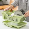 Storage Holders Racks Household Dish Drying Kitchen Utensil Drainer with Drain Board Countertop Dinnerware Organizer Home Large 230410