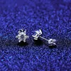 Super Blawling Moissanite Stud Kolczyki Europejska moda Mikro Zestaw cyrkon S925 Srebrne Wykwintne kolczyki na imprezę weselną dla kobiet Walentynki Gift SPC