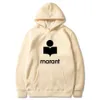 Autumn and winter new men's and women's marant classic letters brushed printing hooded personalized leisure long sleeve sweater sdgjh235r