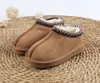 Småbarn Tasman II tofflor Kids Tazz Baby Shoes Chesut Fur Slides Sheepskin Shearling Classic Ultra Mini Boot Winter Mules Wool1258