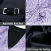 Men's Vests Barry.Wang Fashion Men Suit Vest Purple Paisley Waistcoat Silk Tailored Collar V-neck Check Tie Set Formal Leisure M-2041