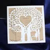 Cartes de voeux arbre découpé au laser Invitations de mariage creux carte de Saint Valentin impression personnalisée 50 pièces 230411