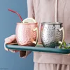 Tasses 500 ML Ponçage Moscou Mule Tasse Cuivre Placage En Acier Inoxydable Tasse Cocktail Verre Bière Stein Vin Café Bar Outil