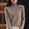 Kadın Sweaters Sıcak Satış Kadınlar Kazak% 100 Saf Kaşmir Süvari Sonbahar Kış Uzun Sleee Basic Kadın Yavurucu Yumuşak Gömlek S-XXL ZLN231111