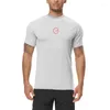 Erkek Tişörtleri Yaz Günlük Spor Erkekleri Spor Salonu Vücut Geliştirme Egzersiz Fitness Kısa Kollu T-Shirts Hızlı kuru ince fit üstleri giyim