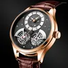 Wristwatches 2023 AILANG Brand Men's Automatic Mechanical Watch Double Flywheel Waterproof Steampunk Business Clock Rome Relo