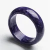 Bangle 2023 Ly äkta lila naturlig Charoite Gem Stone Round Armband Bangles Mors gåva Kvinnor Charm Inner Diameter 60mm