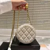 Retro Mini Crossbody Femmes Sac cosmétique Small Sac Round Couber en cuir Gol Balle A réglable Sac à épaule Luxury Sac à main Fanny Pack Card Suise Sacoche 10cm